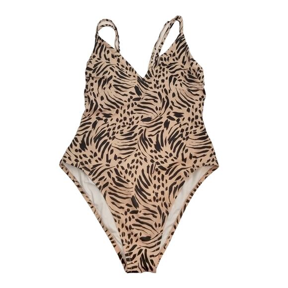 Shade & Shore Women's Double Strap Tie Back Monokini One Piece Swimsuit XL - Picture 3 of 7